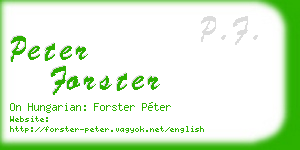 peter forster business card