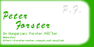 peter forster business card